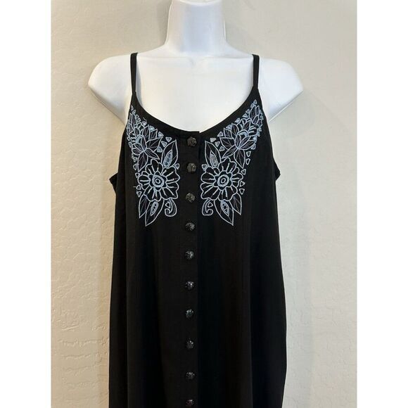 Y2K Button Down Embroidered Lace Bohemian Dress 90’s Western - Picture 6 of 15